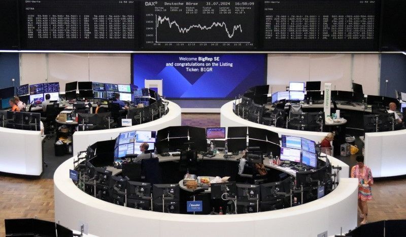 Ações da Europa caem em meio à preocupação sobre economia nos EUA e na China