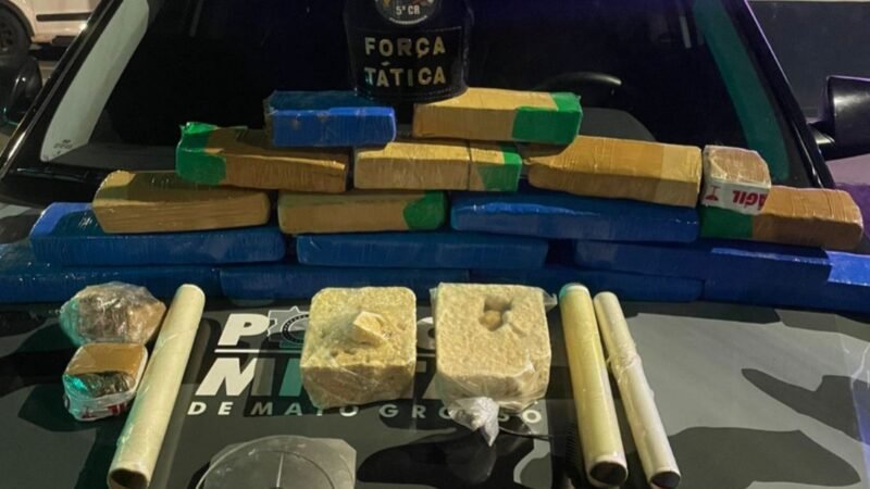 Polícia Militar localiza e apreende 18 tabletes de maconha e cocaína