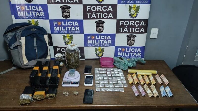 Força Tática prende homem com tabletes de maconha e porções de cocaína em Rondonópolis