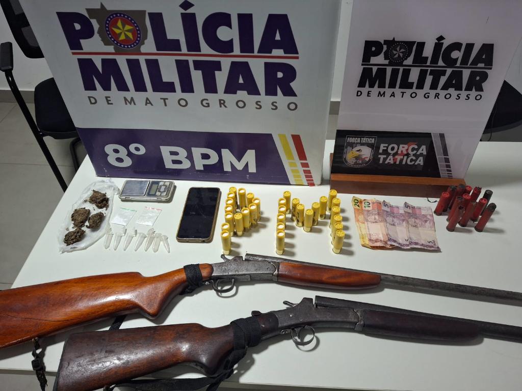 Polícia Militar prende duas mulheres por tráfico e porte ilegal de arma em Alta Floresta