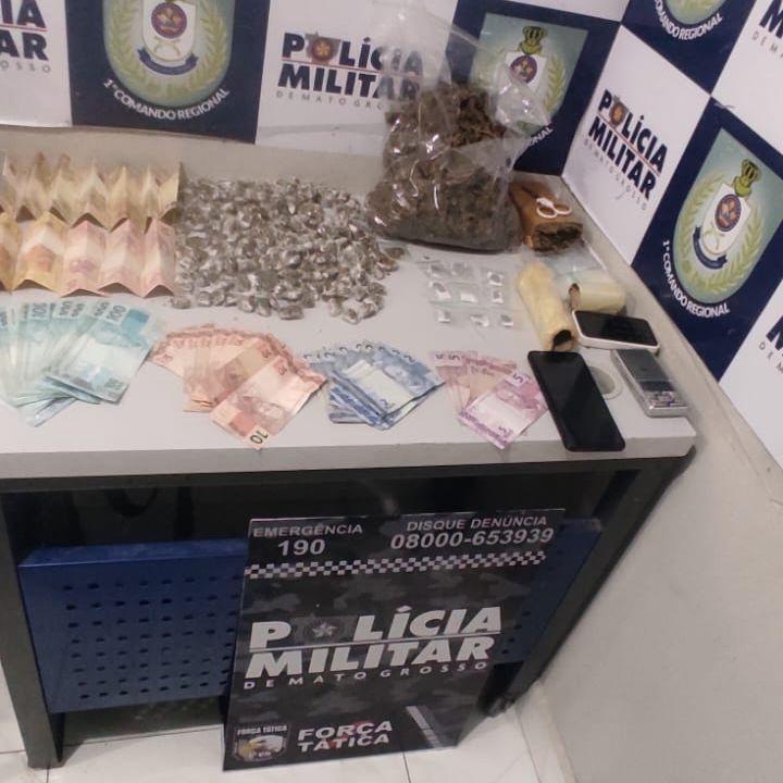 Polícia Militar prende homem com mais de 170 porções de drogas em Cuiabá