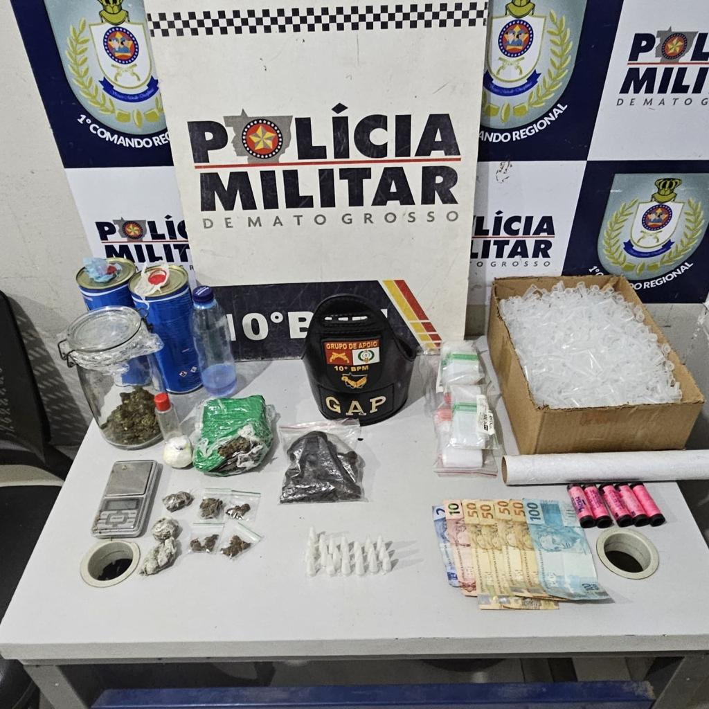 Suspeito por vender drogas por delivery é preso pela Polícia Militar em Cuiabá