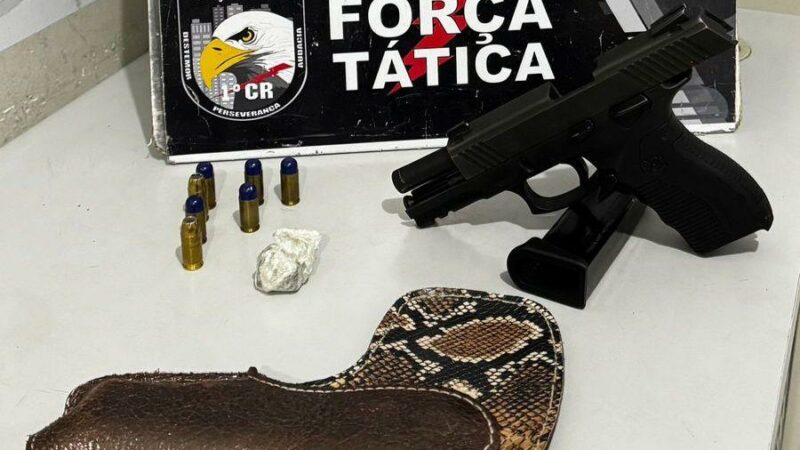 Força Tática prende homem com pistola e munições em Cuiabá