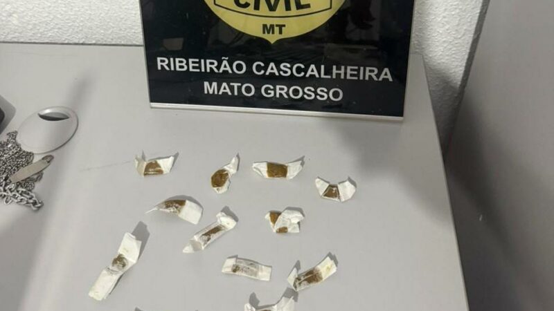 Traficante flagrado com porções de haxixe ice é preso pela Polícia Civil em Ribeirão Cascalheira