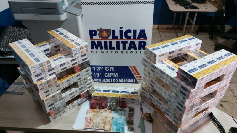 Três homens são presos por tráfico de drogas e contrabando de cigarros