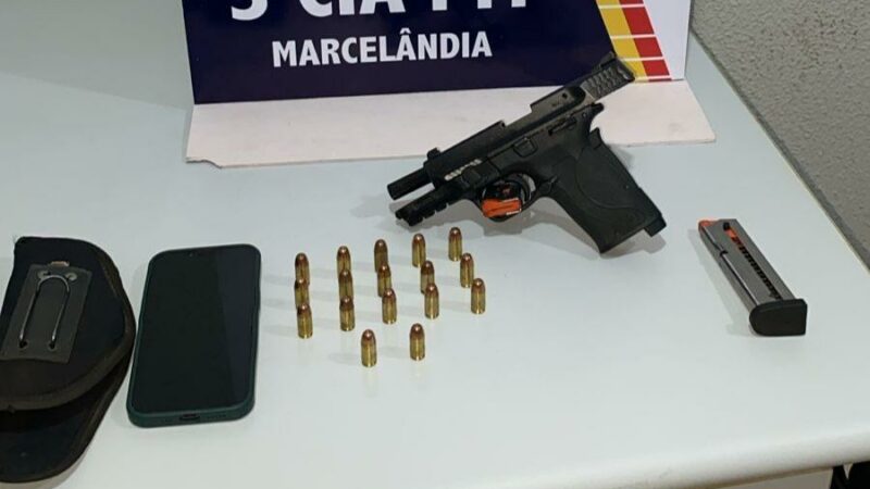 PM prende motorista de caminhonete por porte ilegal de arma de fogo e munições em Marcelândia