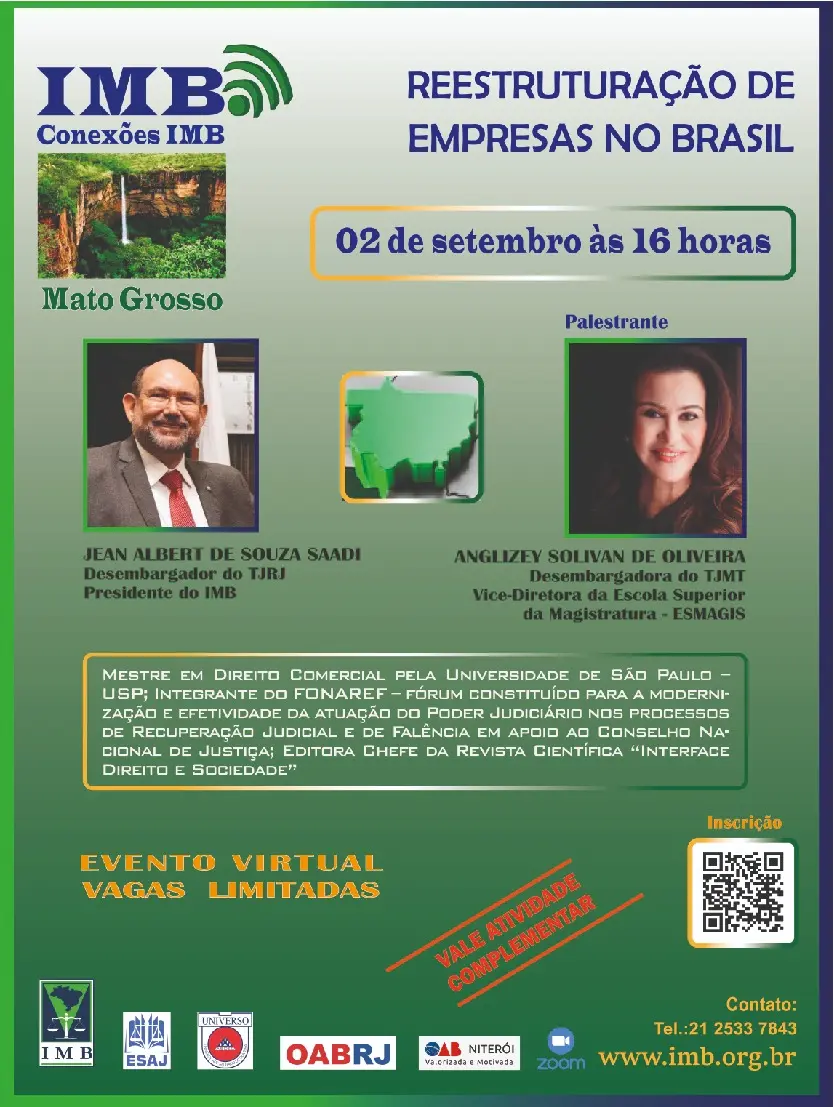 Desembargadora Anglizey de Oliveira palestra sobre reestruturação de empresas no dia 2; inscreva-se