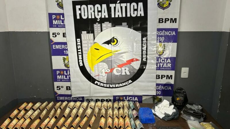 Foragido da Justiça por homicídio é preso pela Força Tática por tráfico de drogas em Rondonópolis