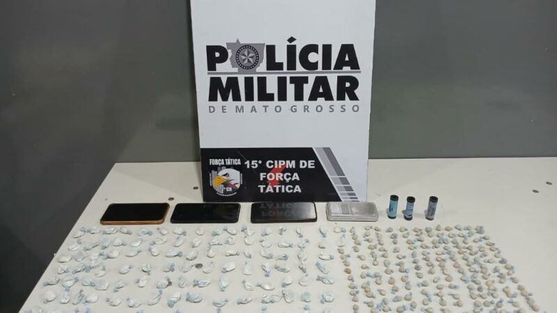 Força Tática prende três pessoas com mais de 300 porções de drogas em Várzea Grande