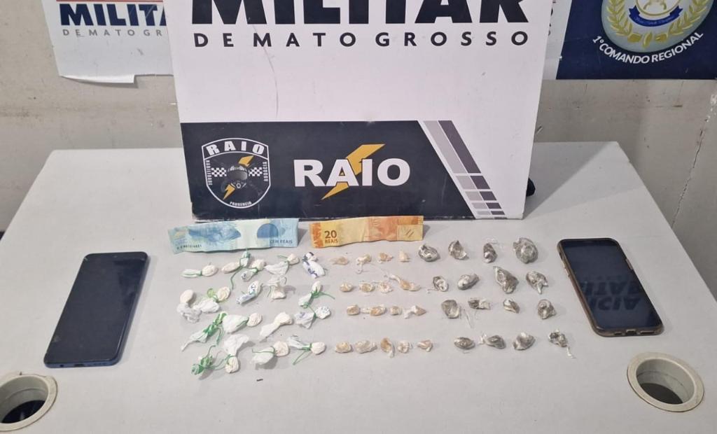 Companhia Raio detém três suspeitos por tráfico e apreende 51 porções de entorpecentes