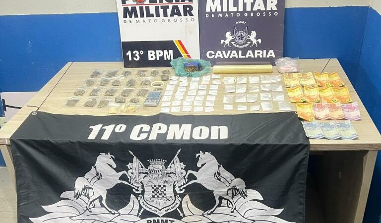 Cavalaria da PM prende três faccionados por tráfico de drogas e apreende 82 porções de entorpecentes