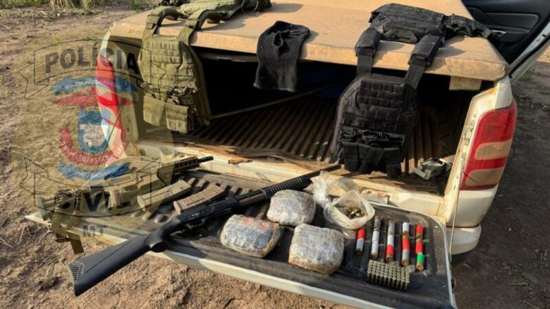 Polícias Civil e Militar apreendem armamentos pesados, munições e drogas em Cáceres