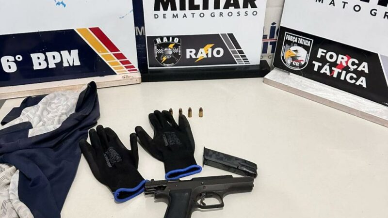 Polícia Militar prende homem faccionado com arma de fogo em Cáceres