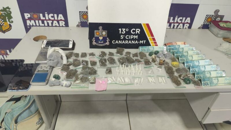 Polícia Militar prende casal por tráfico de drogas e apreende 102 porções de entorpecentes