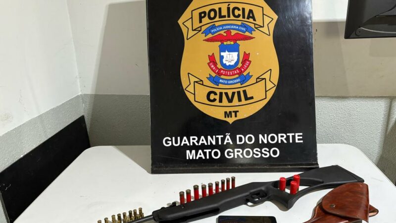 Polícia Civil cumpre busca e apreende de arma de fogo e munições em Guarantã do Norte
