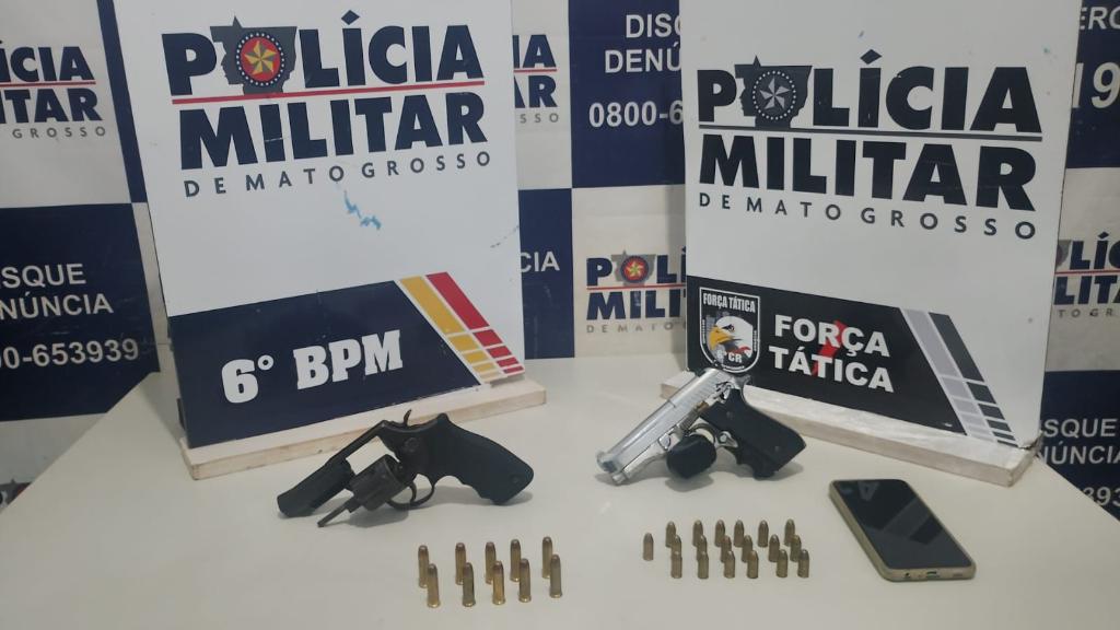 Polícia Militar detém três faccionados e apreende armas de fogo em Cáceres