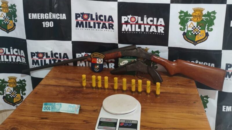 Patrulha Rural apreende duas armas de fogo e prende homem por porte ilegal em Lambari d’Oeste