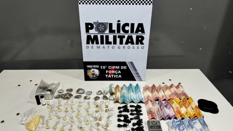 Força Tática prende casal com porções de maconha e pasta base de cocaína em Várzea Grande