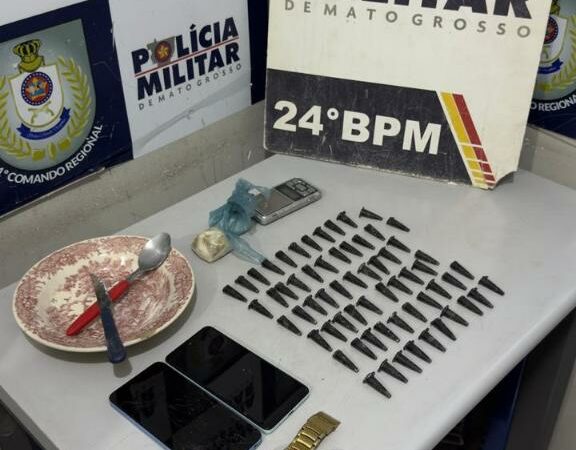 Polícia Militar prende homem e apreende 64 porções de cocaína em Cuiabá