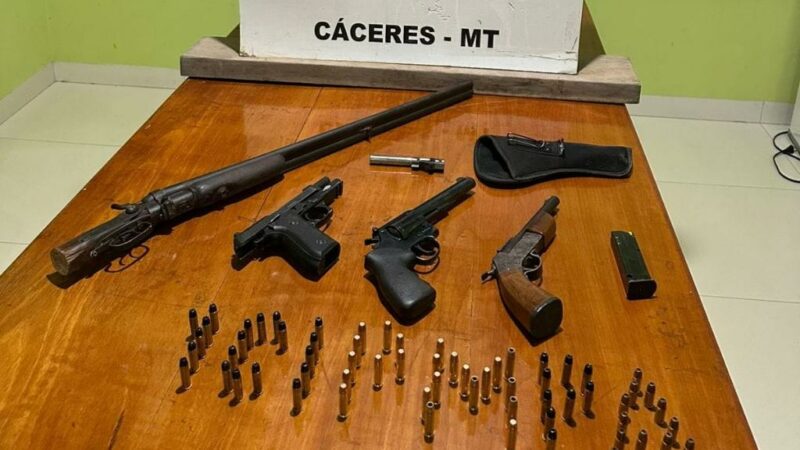 Polícia Militar apreende armamento e prende homem por crime ambiental às margens do Rio Paraguai