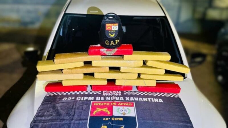 PM prende casal de faccionados e apreende 18 quilos de maconha após perseguição