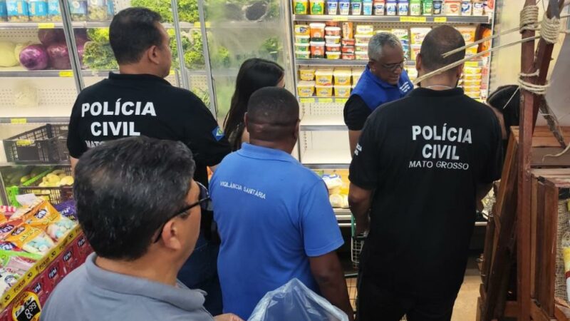 Polícia Civil e Vigilância Sanitária fiscalizam mercados em Poconé