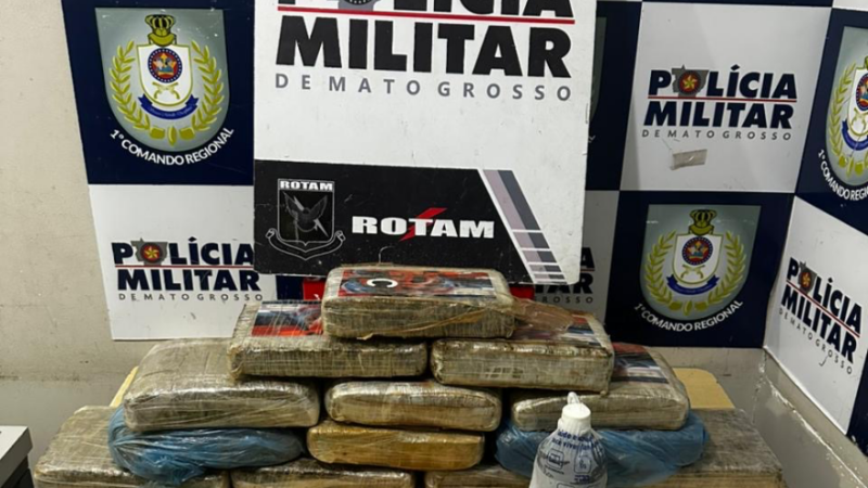 Rotam prende dois suspeitos por tráfico de drogas e apreende 13 tabletes de maconha